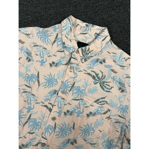 Rails Carson Shirt Men's Large Peach Button Up Floral Beach Linen‎ Hawaiian S/S